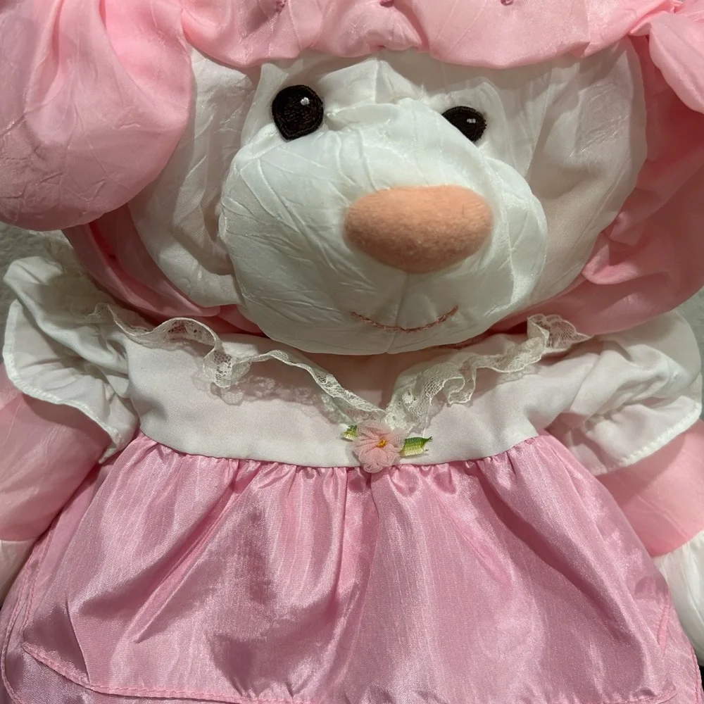 Vintage 1980's Puffalump Lamb 1986 Fisher Price Puffalump Lamb Sheep PINK dress